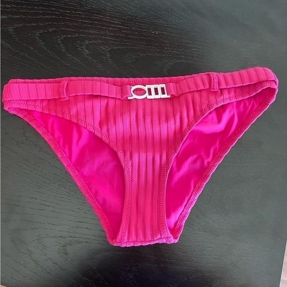 SOLID AND STRIPED RACHEL BELT SWIMSUIT SOLID RIB BOTTOM - Picture 2 of 16